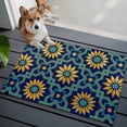 thumbnail image 3 of Vintage Floral Entryway Rug 2'x3'&nbsp; Non Slip Front Door Mats, Country Flowers Abstract Art Blue Yellow Entrance Rugs Indoor Outdoor Carpet, Washable Floor Mats Small Area Rug for Bedroom Kitchen, 3 of 8
