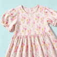 thumbnail image 5 of Antinious Girls Floral Print Ruffle Sleeve A-Line Casual Versatile Wear Dress, 5 of 5