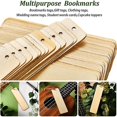 thumbnail image 2 of 100pcs Wooden Diy Bookmark Blank Bookmarks With Ropes Wooden Book Markers Rectangle Thin Hanging Ta, 2 of 5