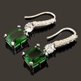 thumbnail image 2 of Gems Jewels 2.00 Ctw Emerald Cut Green Emerald Womens Drop Earrings 14K White Gold Plated 925 Sterling Silver, 2 of 2