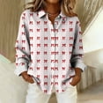 thumbnail image 4 of NTACZA Womens Tops Valentine's Day Red Business Casual Button Up Shirt Heart Print Dressy formal Woman Shirts L, 4 of 5