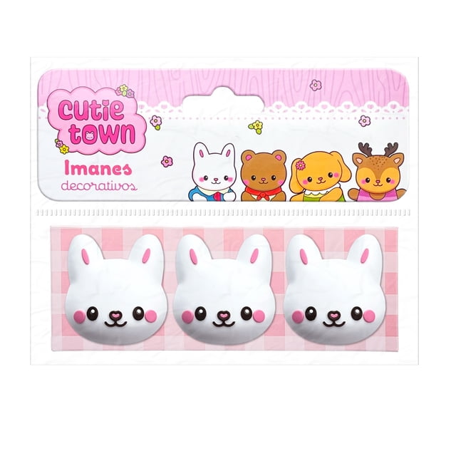 Imanes Prichos Cutie Town PVC e Imán 1 Paquete con 3 Piezas