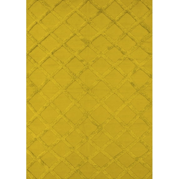 Ahgly Company Machine Washable Indoor Rectangle Oriental Yellow Industrial Area Rugs, 4' x 6'