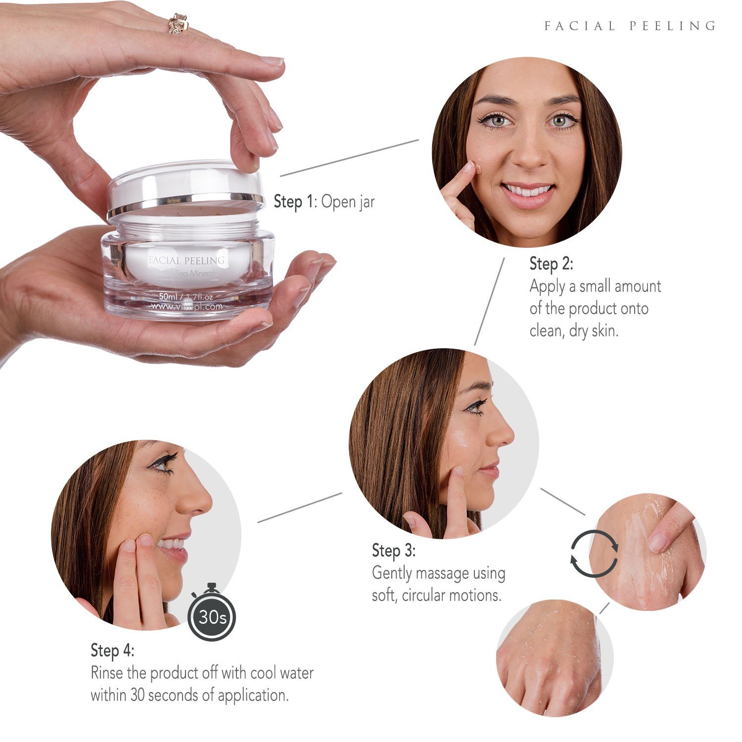 Vivo Per Lei Exfoliating Facial Peeling Gel With Dead Sea Minerals 50 Ml 1 7 Fl Walmart Com Walmart Com