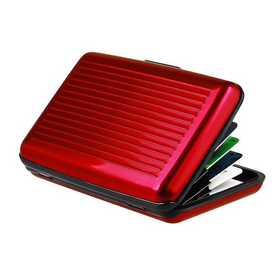 Mini RFID Aluminum Wallet Slim Credit Card Holder Business Box ID Case Travel Moneybag Storage Organizer with 6 Slots for Women Men