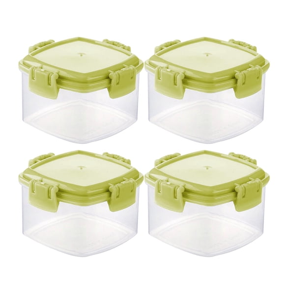4 botellas pequeñas exprimibles Zulema botella de especias multifuncional tarros de especias vacíos transparentes Cuadrado Verde