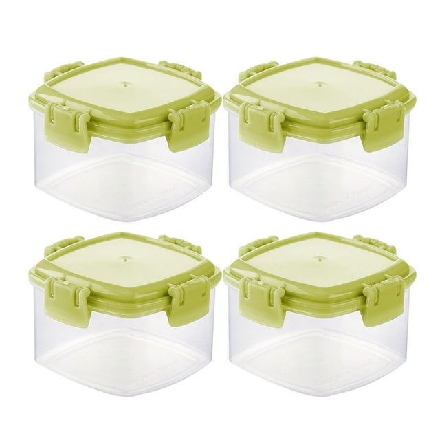 S SERENABLE 4Pcs Small Bottles Portable Food Storage Container Seasoning Bottles Square Green