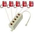 Techinal RJ11 Jack 5 Way Outlet Telephone Phone Modular Line Splitter