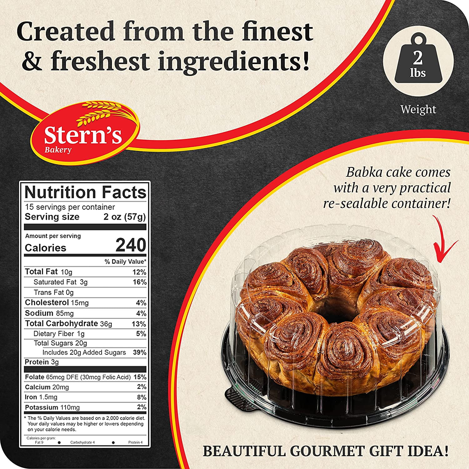 Cinnamon Babka Cake | Fresh & Delicious Coffee Cake | Traditional Babka Bread | Holiday Gourmet Cookie Gift | Christmas Valentine Thanksgiving | Gift Idea for Men Women and Family (Cinnamon Babka)
