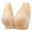 Beige, variant on Everyday Cotton Snap Bras - Women's Front Close Builtup Sports Push Up Bra No Underwire High Support Pushup Bras Plus Size Lace Lingerie Full Coverage Breathable Underwear