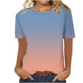 thumbnail image 7 of Ichuanyi Womens Summer Tops Trendy Gradient Color Print Short Sleeve Tshirts Shirts Crew Neck T Shirts Fashion, 7 of 7