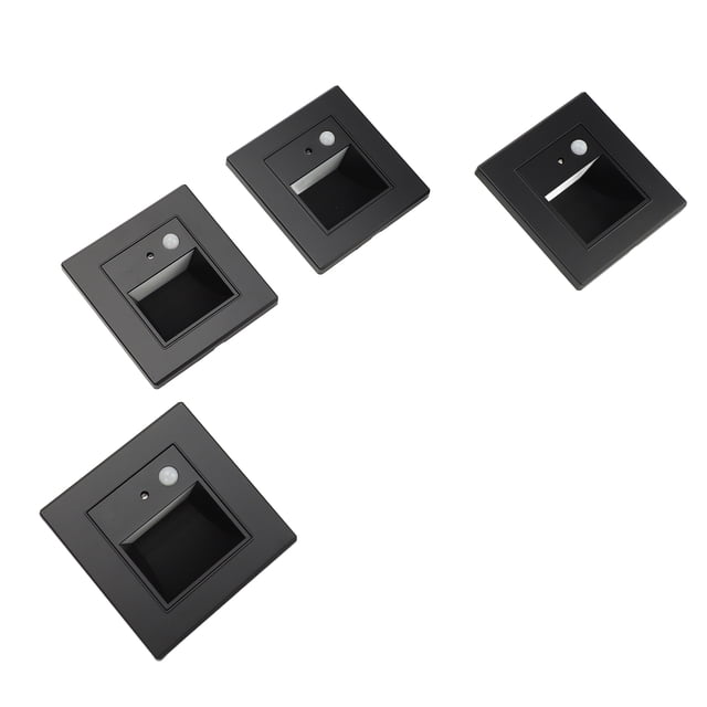 Paquete De 4 Luces De Paso Con Sensor De Movimiento, Luz Nocturna LED Blanca Cálida, Instalación Empotrada Para Escaleras, Pasillos, Dormitorios Con Diseño De Inducción De