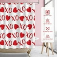 thumbnail image 6 of Funny Valentines Day Shower Curtain for Bathroom Decor - XOXO Romantic Waterproof Fabric Bathroom Curtain Set with 12 Hooks for Bathtubs, Washable - 72" x 72", White, 6 of 6