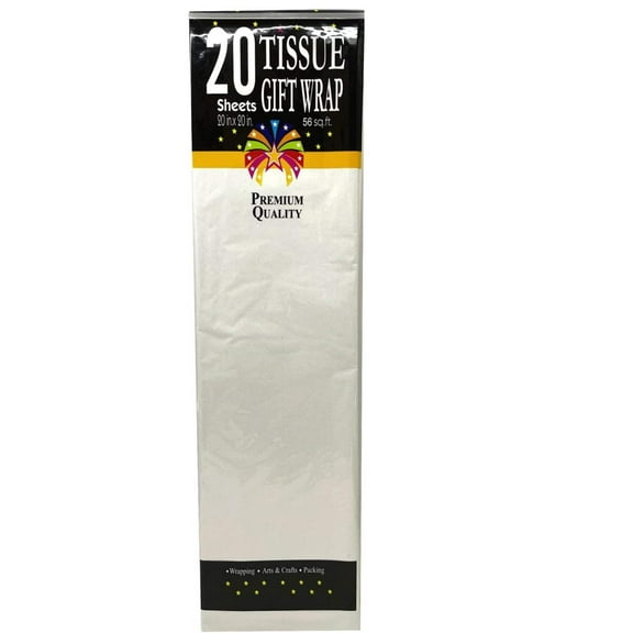 20"X20" White Gift Wrap Tissue Paper:20 Sheets