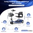 thumbnail image 2 of Ultra Light Mobility Scooter for Seniors and Adults Carry-On Luggage 4 Wheels Lithium Battery Power Wheel Chair with Headlight & Brake Light USB Charging Aluminum Frame, BLUE, 2 of 8