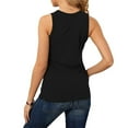 thumbnail image 5 of ALLLIST Womens Tops Black Casual Hollow Solid Keyhole Neck Sleeveless Tank Tops Tank Tops for Women XXL, 5 of 8