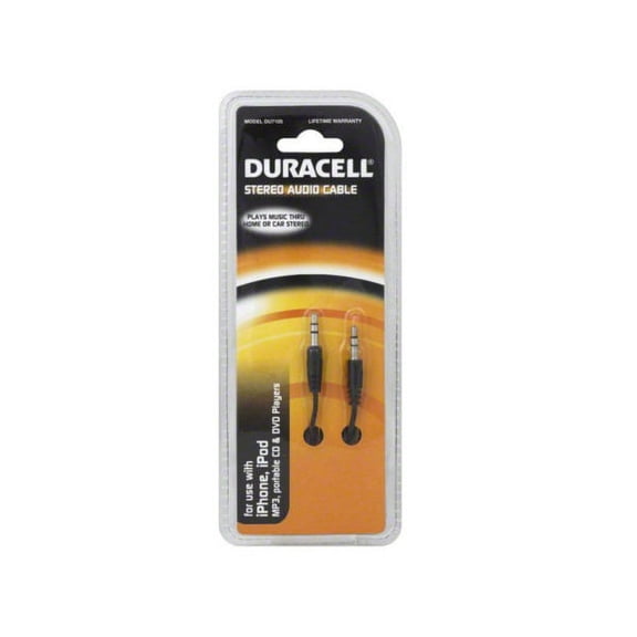 duracell 10 ft black stereo audio cable