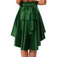 thumbnail image 2 of Runhomal Women's Steampunk Gothic Skirt High Low Victorian Ruffle Bustle Skirt Medieval Renaissance Skirts Green XXL, 2 of 5
