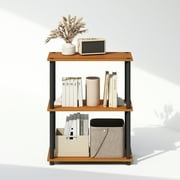 Furinno Turn-N-Tube 3-Tier Multipurpose Compact Display Rack, Shelving Unit, Bookcase, Light Cherry