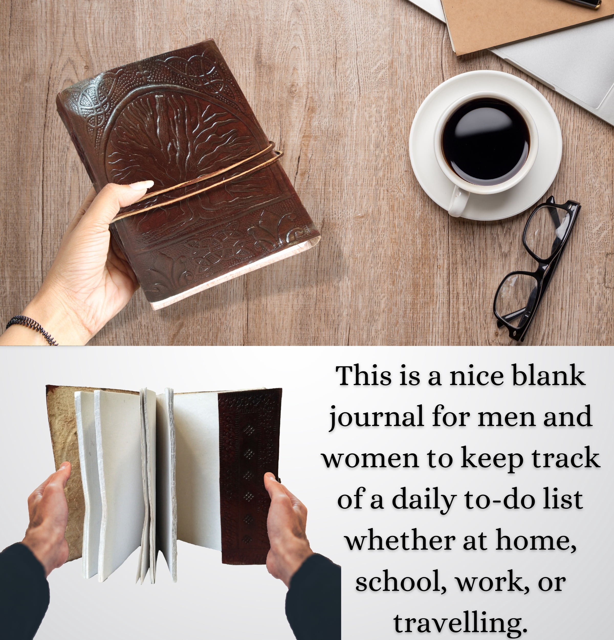 Handmade Vintage Tree of Life Diary Antique Genuine Leather Blank Book Bound Journal Notebook Travel Blank Unlined Sketchbook
