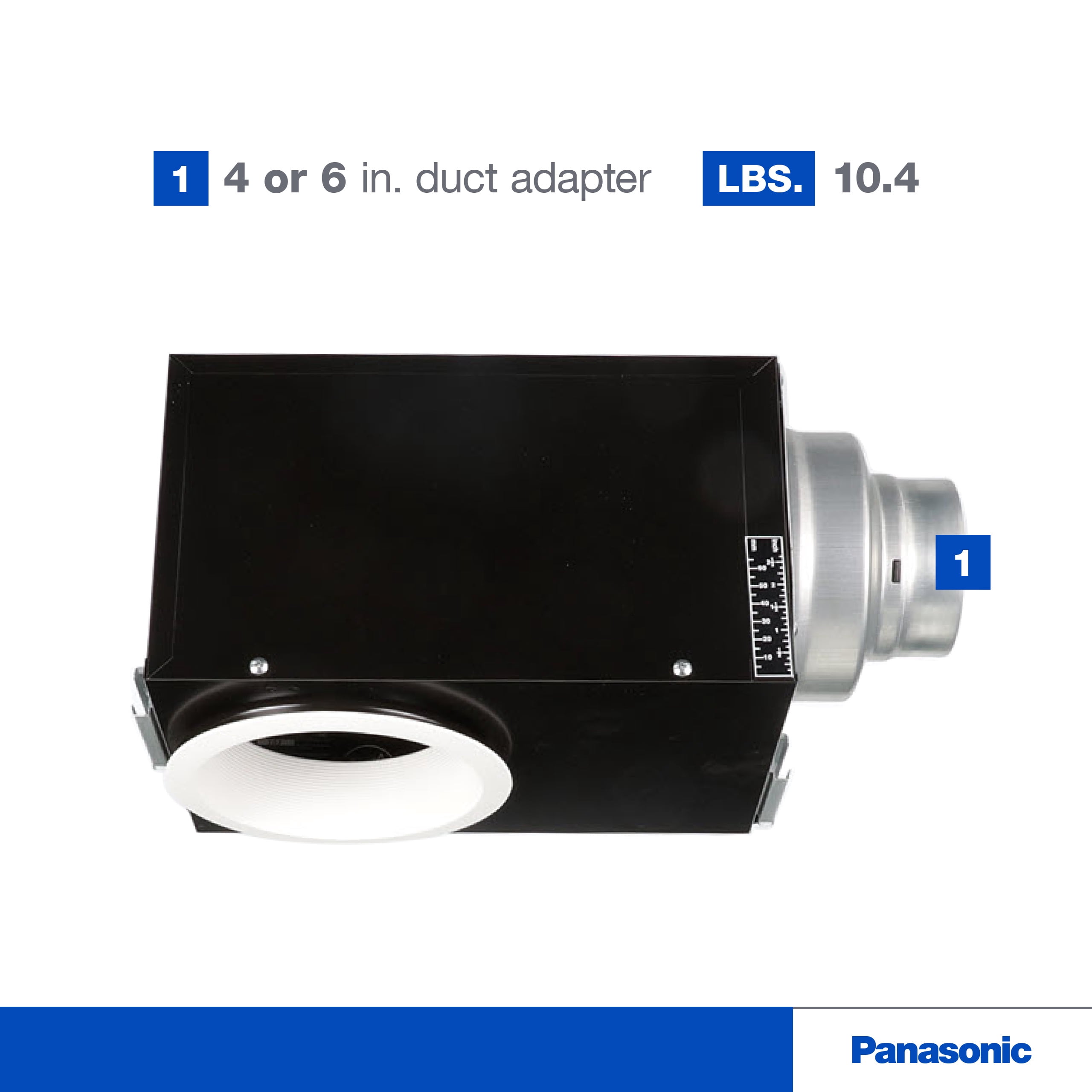 Panasonic WhisperRecessed Ceiling Mount Bathroom Exhaust Fan with Dimmable LED Light, 80 CFM, FV-08VRE2