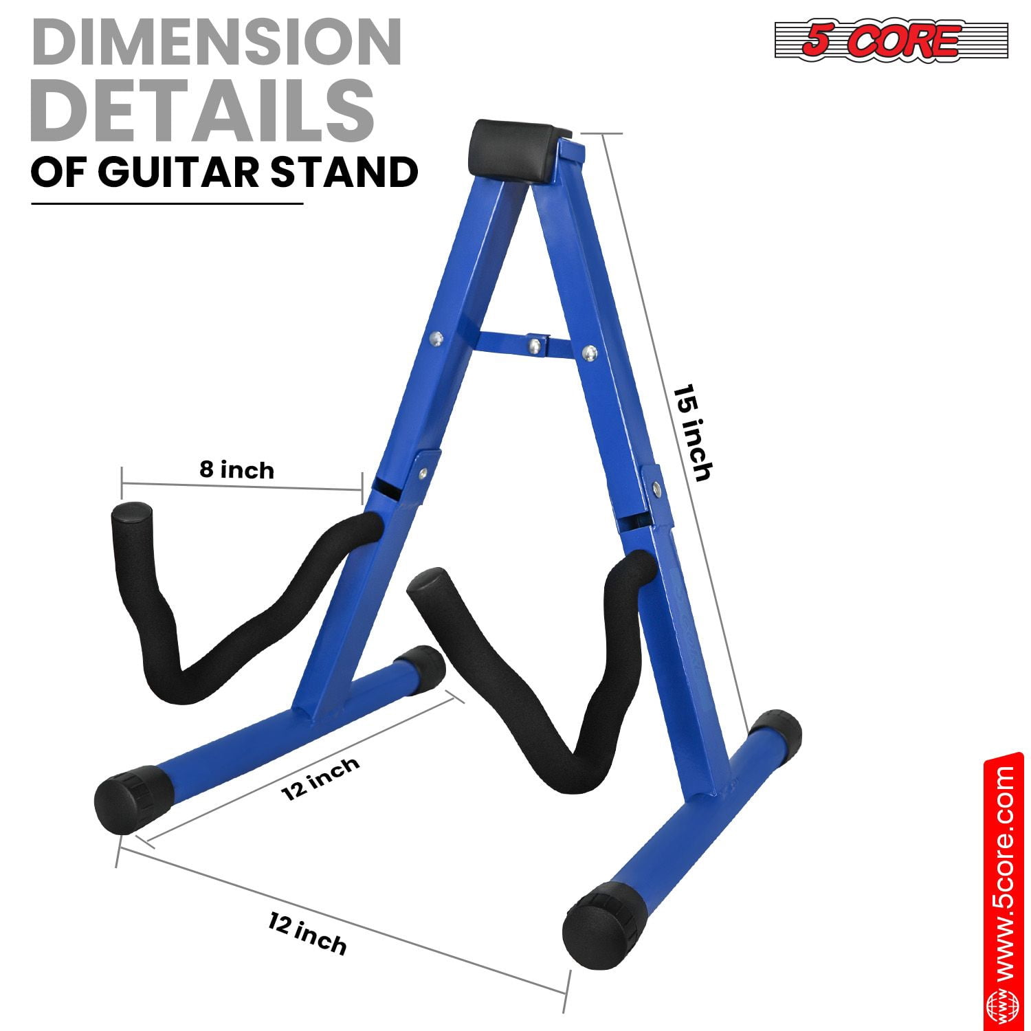 Guitar Stand A Frame Shape w Soft Foam Arm Non Slip Rubber for Acoustic Electric Bass Ukulele