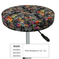 thumbnail image 4 of Round Bar Stool Seat Covers, Multicolored Butterflies C Elastic Round Chair Cover Stool Seat Slipcover Bar Stool Cushions Round Pad for 12-14 inch, 4 of 7