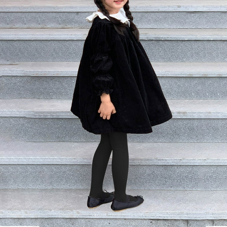 Girls Pants Trendy Kids Girls School Dress Cotton Tights, High Waist Solid Color  Pantyhose Leggings Pants Black 7Y - Walmart.com