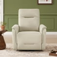 thumbnail image 3 of Spruce & Spring Genuine Leather Dual Motor Swivel Glider Recliner Chair, Light Grey, 3 of 11