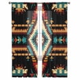 thumbnail image 2 of Orange Teal Boho Semi Sheer Curtains 84 Inch Length 2 Panels Set, Southwestern Ethnic Abstract Geometric Sheer Kitchen Curtain Privacy Voile Window Curtain for Living Room Bedroom Rod Pocket Drapes, 2 of 7