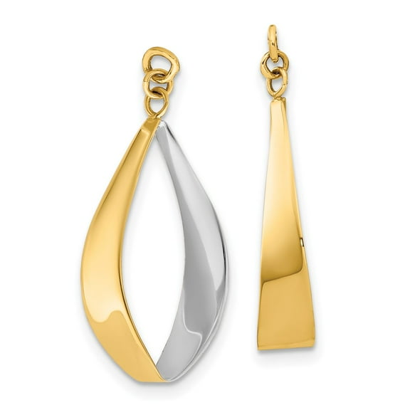 Primal Gold 14 Karat Yellow Gold and Rhodium-plated Reversible Dangle Earring Jackets