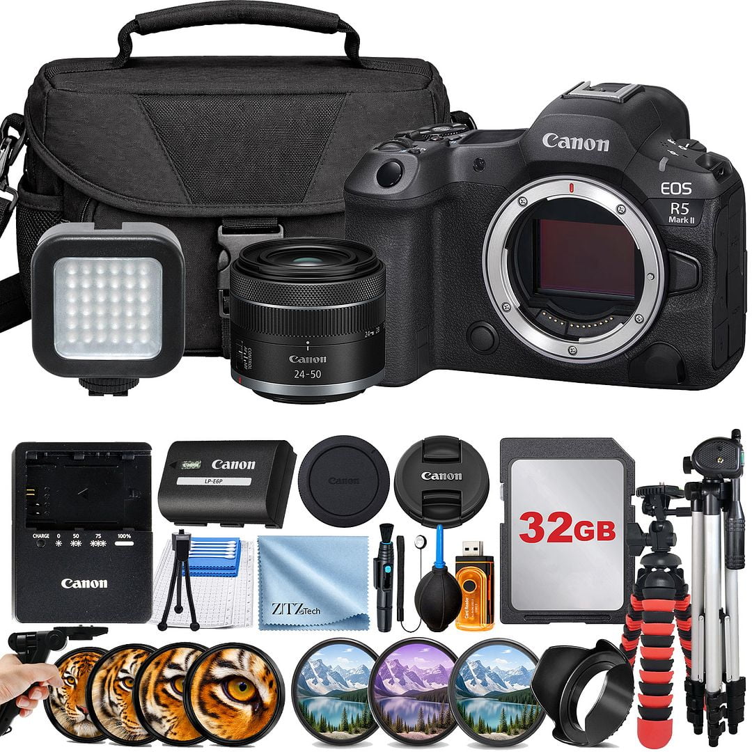 Canon EOS R5 Mark II Mirrorless Camera with RF 24-50mm Lens, 45MP, Full-Frame CMOS 32GB (International Model)
