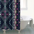 thumbnail image 4 of Waterproof Aetec Navy Blue Shower Curtain 72x72 Inch Boho Style Polyester Unique Shower Curtain for Bathroom Hotel Home Decor with 12 Plastic Hooks, 4 of 5