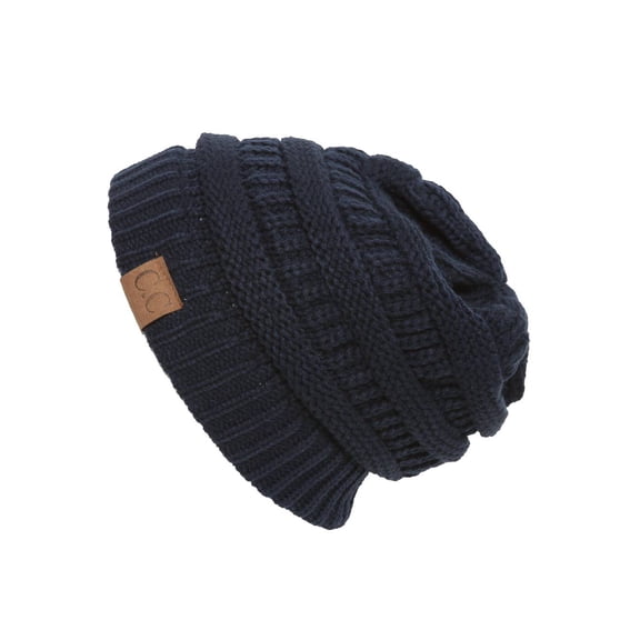 Navy Thick Knit Soft Stretch Beanie Cap