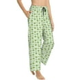 thumbnail image 2 of Uemuo Green Avocado Pattern Women's Wide Leg Palazzo Lounge Pants with Pockets Light Weight Loose Comfy Casual Pajama Pants-Large, 2 of 9
