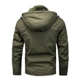thumbnail image 7 of WTOBBY Men's Detachable Work Jacket, Solid Color Plush Lined Zippered Coat with Multiple Pockets, Outdoor Casual Long Sleeve Wear for All Seasons,Army Green L, 7 of 7