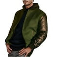 thumbnail image 2 of JXMVOJ Men's Bomber Jacket Lightweight Spring Fall Casual Windbreaker Full Zip Outwear Color Blocking Pockets Long Sleeve Outwear Coat, 2 of 6