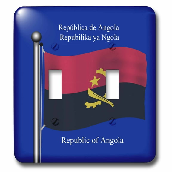 3dRose, The waving flag of Angola with the Republic of Angola in English, Portuguese and Kikongo , double toggle switch