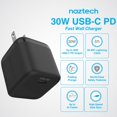 thumbnail image 4 of Cargador de pared USB-C PD de 30 W + Cable de carga de 6 pies Naztech, 4 of 7