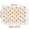 thumbnail image 3 of Pioneer Flower Floral Print Pattern Summer Linen Placemats Set Of 6, Washable Non-Slip Heat Resistant Table Mats for Kitchen, 12x18 Inch, 3 of 5