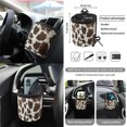 thumbnail image 5 of Jeiento Cow Print Car Seat Cover Front Back Full Set 15 PCS with Steering Wheel Cover Seat Belt Pad Garbage Bag Air Vent Bag Rearview Mirror Cover Cup Coasters Key Chain Fit Most Vehicles, 5 of 7