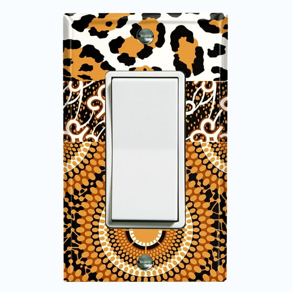 Metal Light Switch Plate Cover Colorful Safari African Tribal Art Pattern SFR042