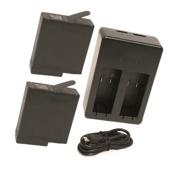 GoPro HERO5 Black Replacement Battery 1220mAh (2-Pack) with Dual Charger