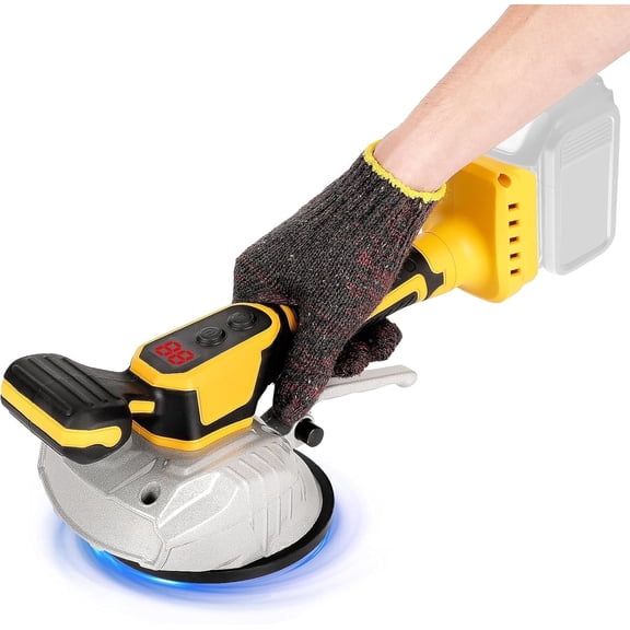 Zeokiar Cordless Tile Vibration Leveling Machine, for 20V Max Battery, Portable Tiler Vibrator Tool with 8 Adjustable Speed & 5 Inch Suction Cup & Digital Display for Floor, Tile and Wall