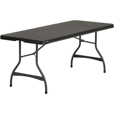 6-Foot Nesting Folding Table, Commercial, Black