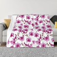 thumbnail image 3 of Throw Blanket for Couch, Orchids Flowers Purple Super Soft Fuzzy Comfy Warm Cute Throw Blanket, Lightweight Cozy Plush Flannel Blanket Throws for Sofa Bed All Season, 3 of 5