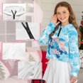 thumbnail image 6 of Xoenoiee Turtle Hibiscus Plumeria Palm Leaves Print Long Sleeve Hoodies for Girls Casual Pullover Half Zip Sweatshirt with Hooded Loose Outwear Coat with Pocket, 11-12 Years, 6 of 7