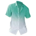thumbnail image 2 of GZWYHT Mens Casual Button Down Shirts,Mens Shirts Men's Summer Beach Shirt Casual Short Sleeved Overcoat Loose Big And Tall Shirts,Hawaiian Shirt Mint Green S, 2 of 4