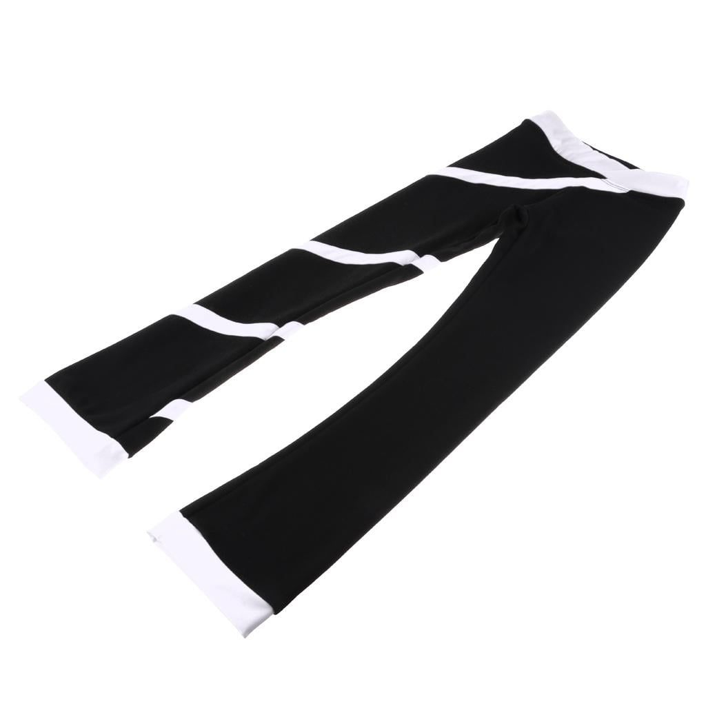 Ice Figure Skating Pants Highly Breathable Tights Spiral Striped Sportswear 