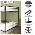 thumbnail image 3 of Aukfa Full over Full Metal Bunk Bed, Heavy Duty Low Bunk Bed for Kids Adults, Black, 3 of 11